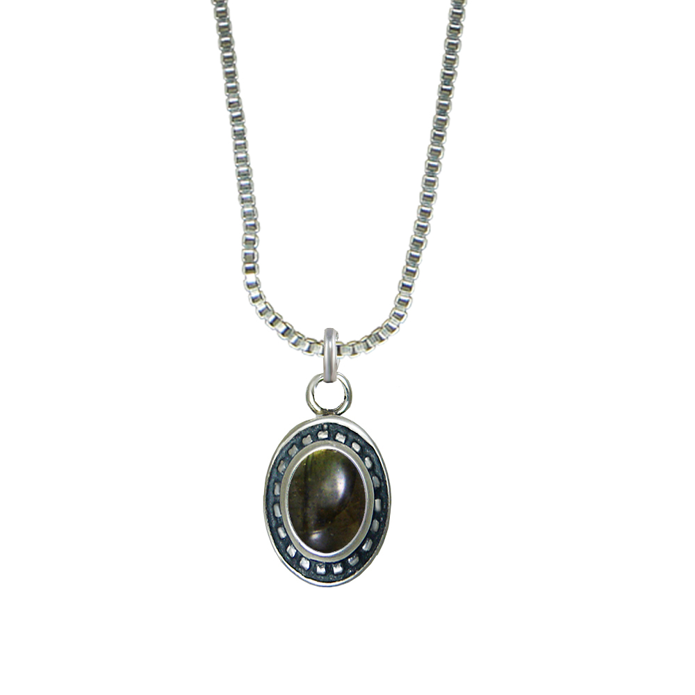 Sterling Silver Little Spectrolite Pendant Necklace